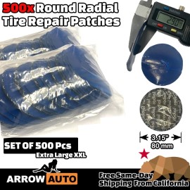 ARROW 500x 3.15" 80 mm MEDIUM ROUND UNIVERSAL RADIAL TIRE PATCH HIGH QUALITY