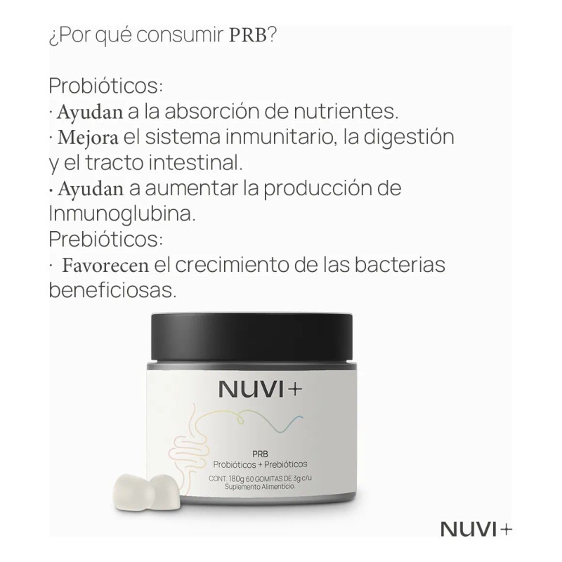 Nuvi+ Gomitas De Prebióticos + Probióticos S/azúcar, Veganas