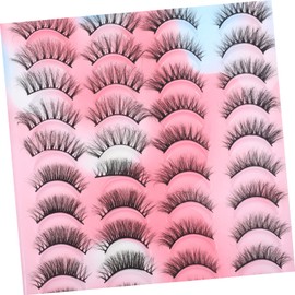 Mikinona 20 Pair Set Bulk Lashes Fake Lashes Makeup Strip Lash Extensions for Natural Eye Enhancement