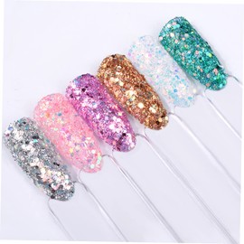 Ipetboom DIY Nail Art Accessories 6 Piece Nail Flakes Shimmer Glitter Sequins for Face Body