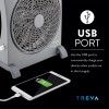 TREVA 10" Smart Power Rechargeable Fan with AC/DC Adapters