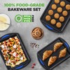 NutriChef 3-Piece Nonstick Cookie Sheets for Baking – Carbon Steel