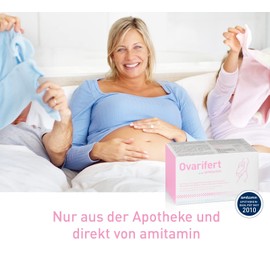 amitamin Ovarifert Inositol Formula for PCO Syndrome, High Dose - 120 Capsules Myo Inositol for Pregnancy and Pregnancy, with Vitamin C, Vitamin D, Vitamin B12, Vegan