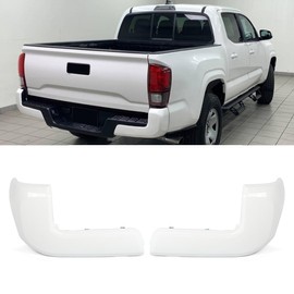 SAIQINGSP For 2016-2023 Toyota Tacoma Super White Surface Rear Bumper End Caps W/O Sensor Holes Left+Right Set