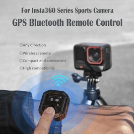 Bluetooth GPS Remote Control for Insta360 X5/X4/X3/Ace Pro 2/Ace Pro/GO3S/GO3 Cameras Accessories 25 m Range Precise Motion Tracking Intelligence Bracelet Bicycle Mount (for Insta360)