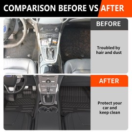 powoq Floor Mat Compatible with 2015-2024 Ford Edge Cargo Liner Backrest Mat TPE Trunk Mat Liner (Only Fit 5-Seater) Replacement for 2015-2024 Ford Edge Accessories (Trunk Mat+Backrest Mat+Floor Mat)