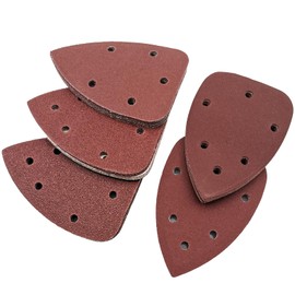 Zalaxt Triangle Oscillating Mouse Sand Paper, Hook and Loop Sand Paper, 6 Holes Aluminum Oxide Abrasive Sandpaper Assorted Grits 40/80/120/180/240 for Sanding Polishing, 50pcs (240 Grits)