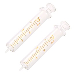 2 Pack Reusable Glass Syringes, 30ml Glass Syringe Standard Diameter Caliber Injector Laboratory Sampler