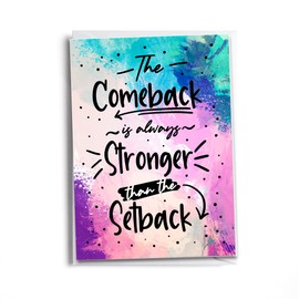 The Comeback is Always Stronger Than the Setback – Motivational Greeting Card for Encouragement, Resilience, and Strength – Inspirational Card for Recovery, New Beginnings, and Overcoming Challenges
