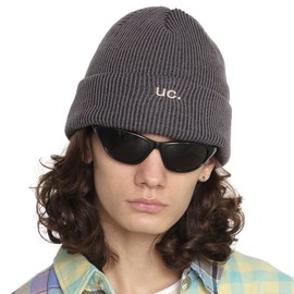 UNDERCONTROL Signature Tone in Tone Logo Embroidery Unisex Autumn Winter Thick Two-Tone Roll-Up Beanie Made in Korea Ha, gray