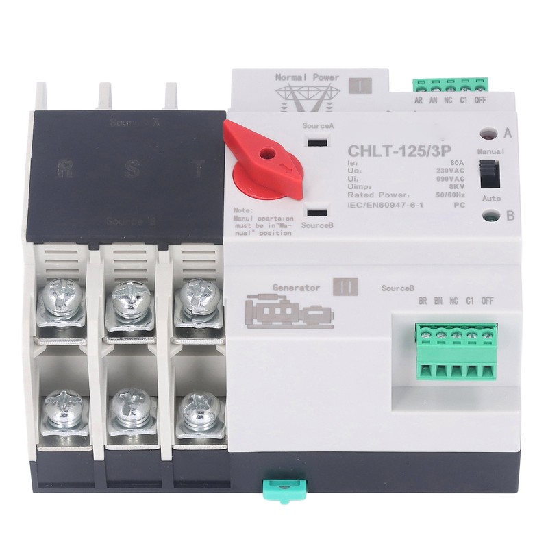 3P Dual Power Automatic Transfer Switch Uninterrupted Flame Retardant Electrical