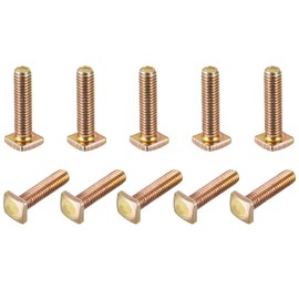 uxcell Square Head Bolt, 20pcs M6x25mm Fully Thread Carbon Steel Grade 4.8 Square Machine Screws, Gold Tone