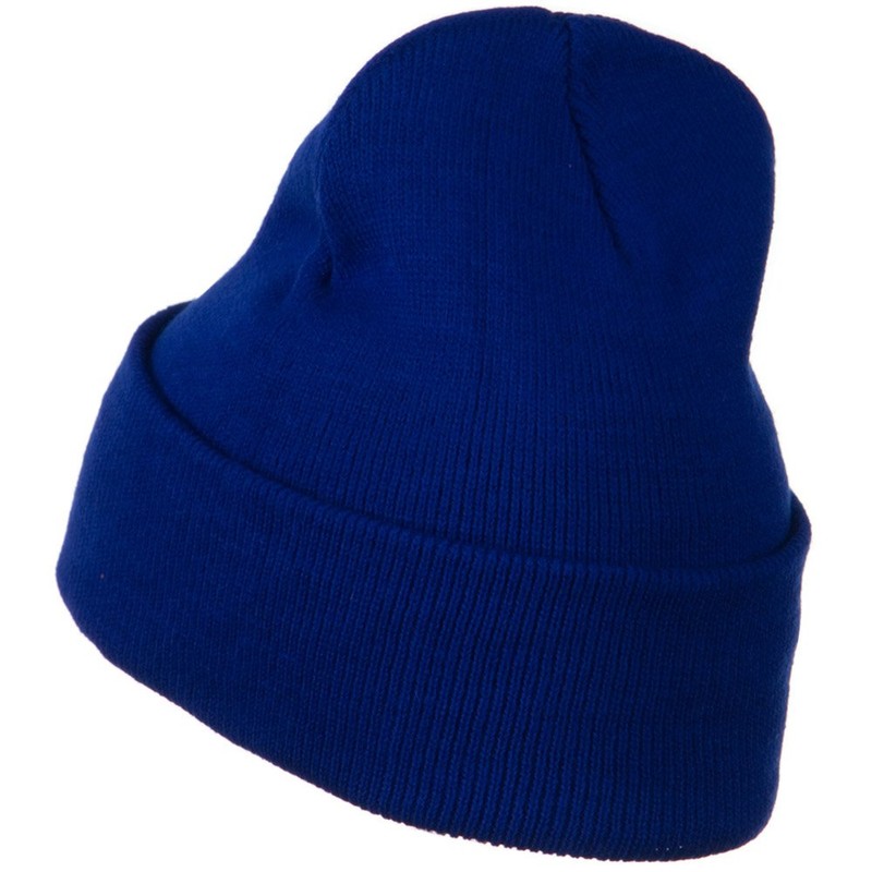 12 Inch Long Knitted Beanie - Royal OSFM