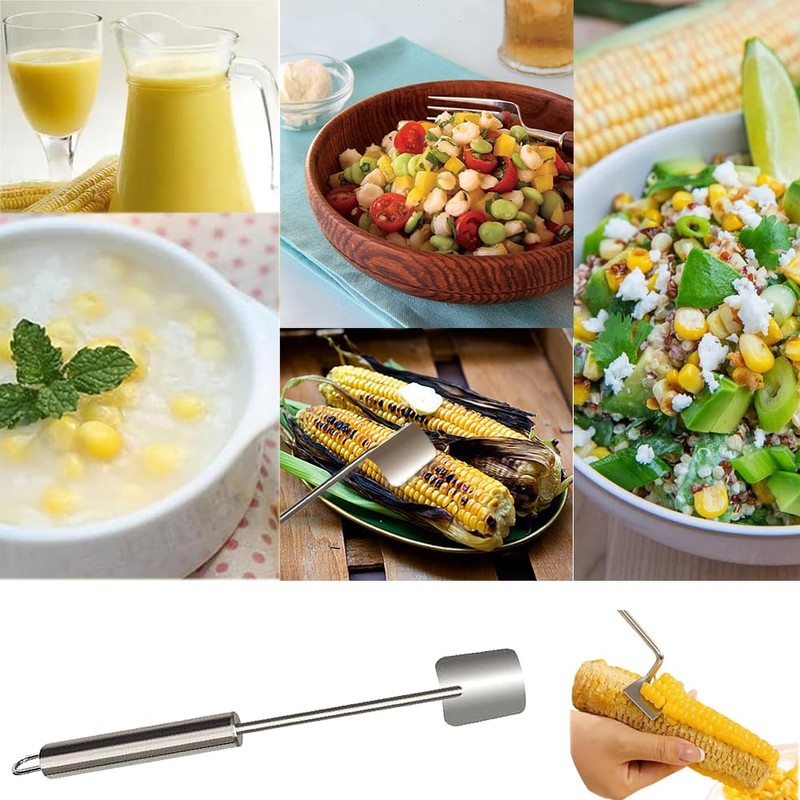 Agamino Corn Peeler, 2pcs Stainless Steel Corn Cob Stripper Tool