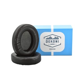 Dekoni Replacement for Audeze Mobius and Penrose Earpads, Gaming Headset Foam Pads, Black, 1 Pair (Choice Leather)