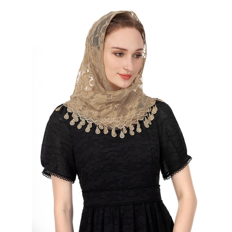 Wgior Triangle Veil for Church Lace Chapel Veil Catholic Mass