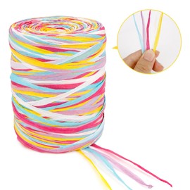 200 m Colourful Raffia Raffia Paper Shredded Gift Ribbon Paper Raffia Gift Ribbon Natural Raffia Paper Ribbon