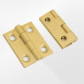 Jinyuanchao Mini Solid Brass Hinges Cabinet Drawer Butt Hinges for Jewelry Chest Wood Box,1/2/2.5Inch,8PCS(1Inch)