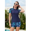 SHEKINI Women Built In Bra 2-Piece Rash Guard Swimsuits with