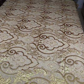 TinaKim Luxury Chenille Damask Upholstery Fabric - Heavy Duty European Floral Textured Fabric for Sofa Slipcovers, Cushion Covers, Ottoman, Chair Seats | Indoor Home Decor (2 Beige, 2 Yard)