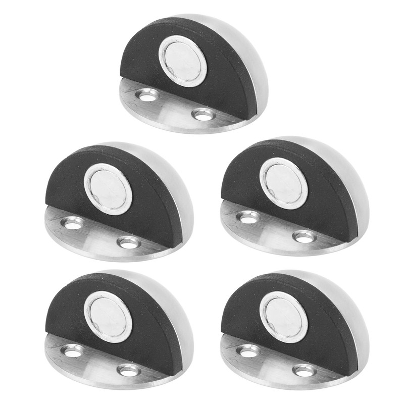 5 Sets Door Stopper Stainless Steel Rubber Door Stop Holder