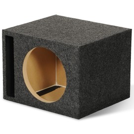 Q Power QPower Dual Vented 12-Inch Single Audio Subwoofer Enclosure Box, QBASS, Charcoal