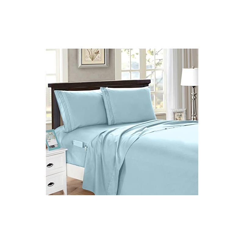 4-Piece QUEEN- Smart Sheet Set Luxury Soft 1500 Thread Count