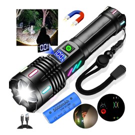 Lámpara Táctica Recargable Xhp360 Campismo Linterna Potente Blanco Negro