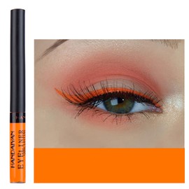 Coloured Eyeliner, Matte Liquid Eyeliner, Orange Eyeliner Long-Lasting Waterproof Liquid Eye Liner, Highly-Pigmented Colourful Eyeliner for Eye Makeup Tools, Black, White, Purple, Brown(Only Orange)