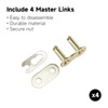 HILAKE 420H Motorcycle Chain 132 Links Non O-Ring with Connecting