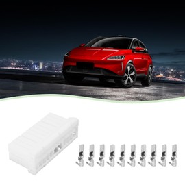 eMagTech 2Pcs 20-Pin Electrical Automobile Wiring Connector Automotive Female Adapter with Terminal 174952-1 for Car Motorcycle White