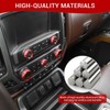 PDKLIN for Silverado Center Console Knob Cover Trim Ring Red