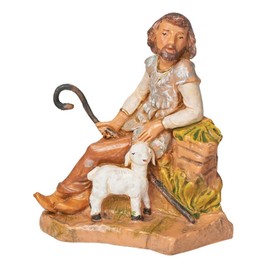 Roman Fontanini 5-Inch Father Shepherd Callum Figurine – Hand-Painted Nativity Scene Accessory – Christian Christmas Decoration