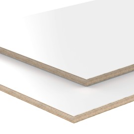 White Melamine Coated Multiplex Board, Cut to Size, Lengths of up to 200 cm, Plywood Sheets, white