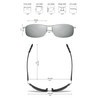 ZHILE Rectangular Polarized Sunglasses Al-Mg Alloy Temple Spring Hinge UV400