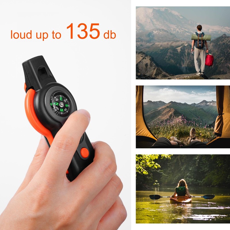 Emergency Survival Function Whistle, Outdoor Multifunctional Tool Safety Whistle with