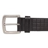 Lucky Brand Men Casual Leather Belt, Grid Tooled Embossed-Black, 32"