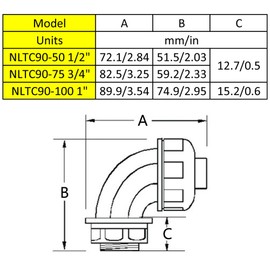10Pcs 90° Liquid Tight Conduit Connectors, Plastic Liquid Tight Connector for Electrical Flexible Conduit Fittings NPT Non-Metallic Connectors, for Home Outdoor Tubes Tools, NLTC90-50 1/2"