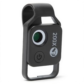ASHATA Soporte de Adaptador Universal para Telfono Celular, Mini Microscopio de Bolsillo 200X con Lente CPL, Adaptador de Montaje para Microscopio de 