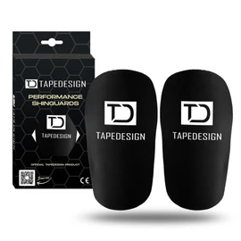 TAPEDESIGN® - Performance Shinguards 2.0 (Black Edition) Shin Pads Football Men Women Children Black Shin Pads for Football Socks Individually Adjustable Shin Pads Non-Slip