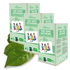 LES PAPOTEUSES | Decaffeinated Organic Green Tea from China | 60 Bags | Certified Organic and Fair Trade | Pack of 3 Boxes of 20 Bags of Green Tea Leaves