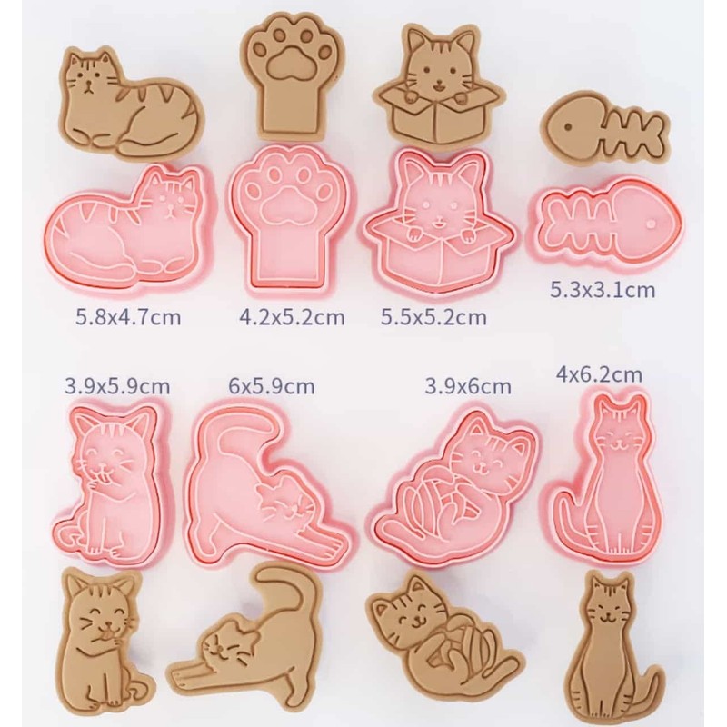 Eidoct 8PCS Cookie Cutters Shapes Baking Set Moulds Cookie Cutters