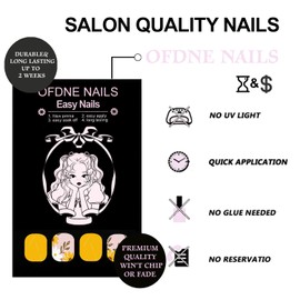 Flower Press on Nails Short Square OFDNE Yellow Fake Nails Floral False Nails with Designs White Daisy Sun Flower Full Cover Glossy Glue on Nails Spring Summer Acrylic Nails for Women Girls 24 Pcs