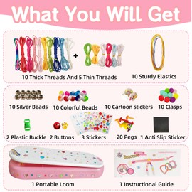 Frehapkids Friendship Bracelet Making Kit for Girls 8-12, Arts and Crafts Supplies String Bracelets Jewelry Maker Tool, Birthday Christmas Easter Gifts Toys for 6 7 8 9 10 11 12 Year Old Kids