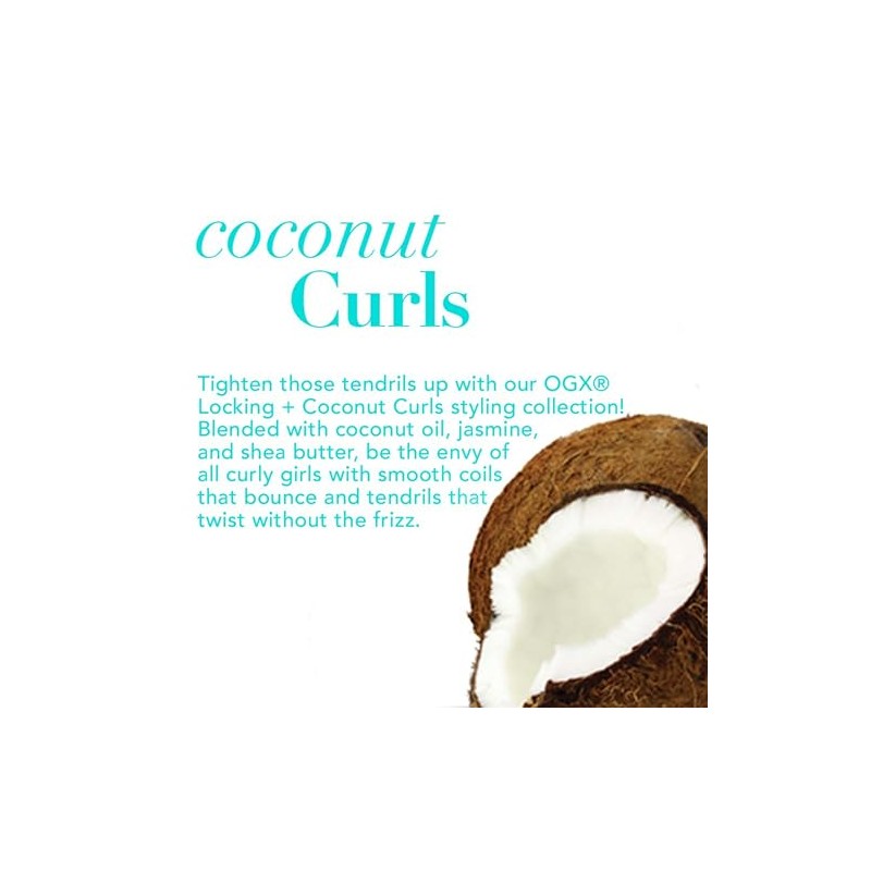 OGX Locking + Coconut Curls Decadent Creamy Mousse, 7.9 Ounce