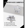 Richsteel Silver Star Hoops Earrings for Women Girls Stainless Steel
