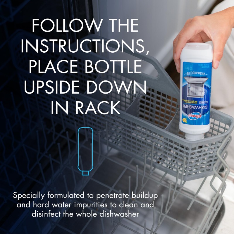 Glisten Dishwasher Cleaner, Removes Limescale, Rust, Buildup, and Grease, Lemon