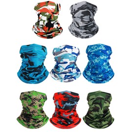 8 Pieces Summer UV Protection Neck Gaiter Scarf Balaclava Cooling Breathable Face Cover Scarf