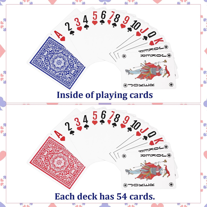 Outus 6 Decks Waterproof Playing Cards Plastic Poker Game Jumbo