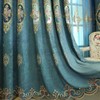 Amidoudou 1 Pair European Luxury Jacquard Hollow Curtains Embroidered Chenille